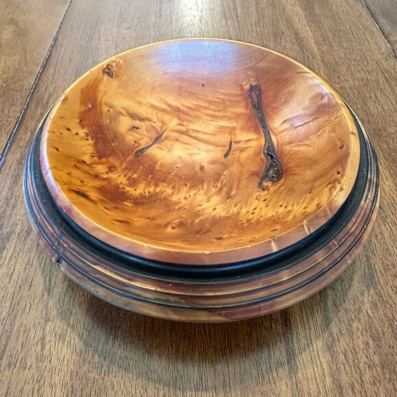 Tasmanian Turned Wood Bowl Ancient Huan Pine Birds Eye The Mobile Prickle Farm - Picture 8 of 13